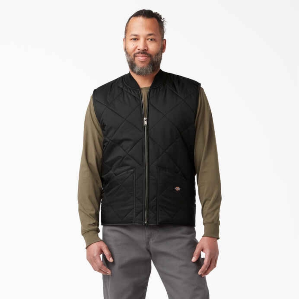 Dickies Men's Diamond Quilted Vest Black